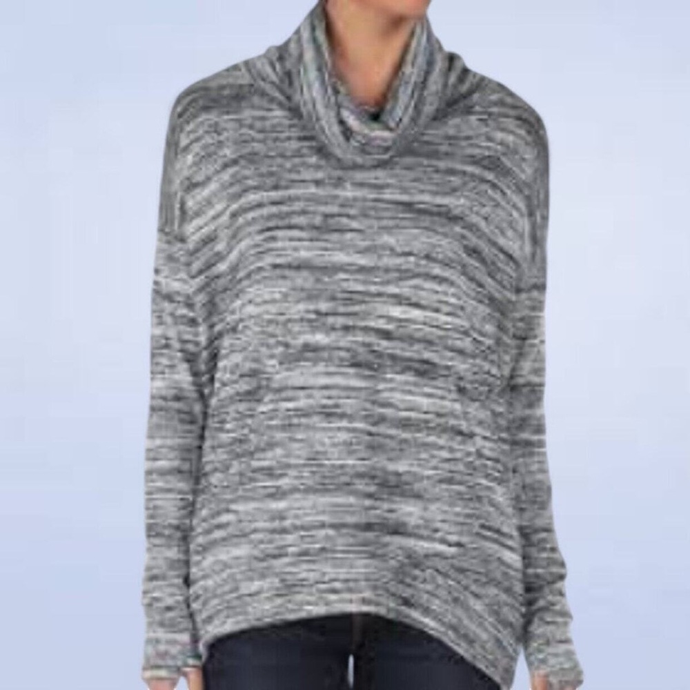 Bench cowl neck sweater in weathered grey
